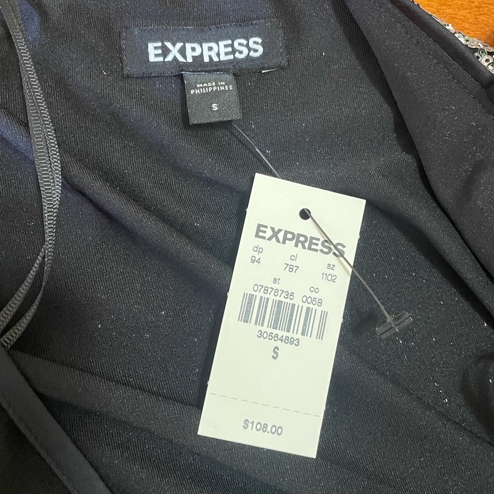 Express Color Block Sequin V-Neck Mini Slip Dress… - image 3